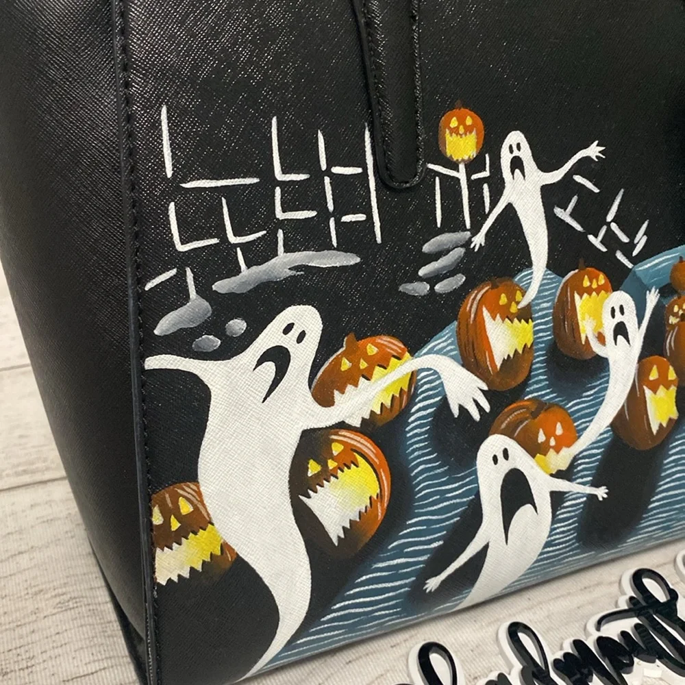 *Cup of Horror The Nightmare Before Christmas Pumpkin Patch Satchel Purse Bag - Picture 2 of 14